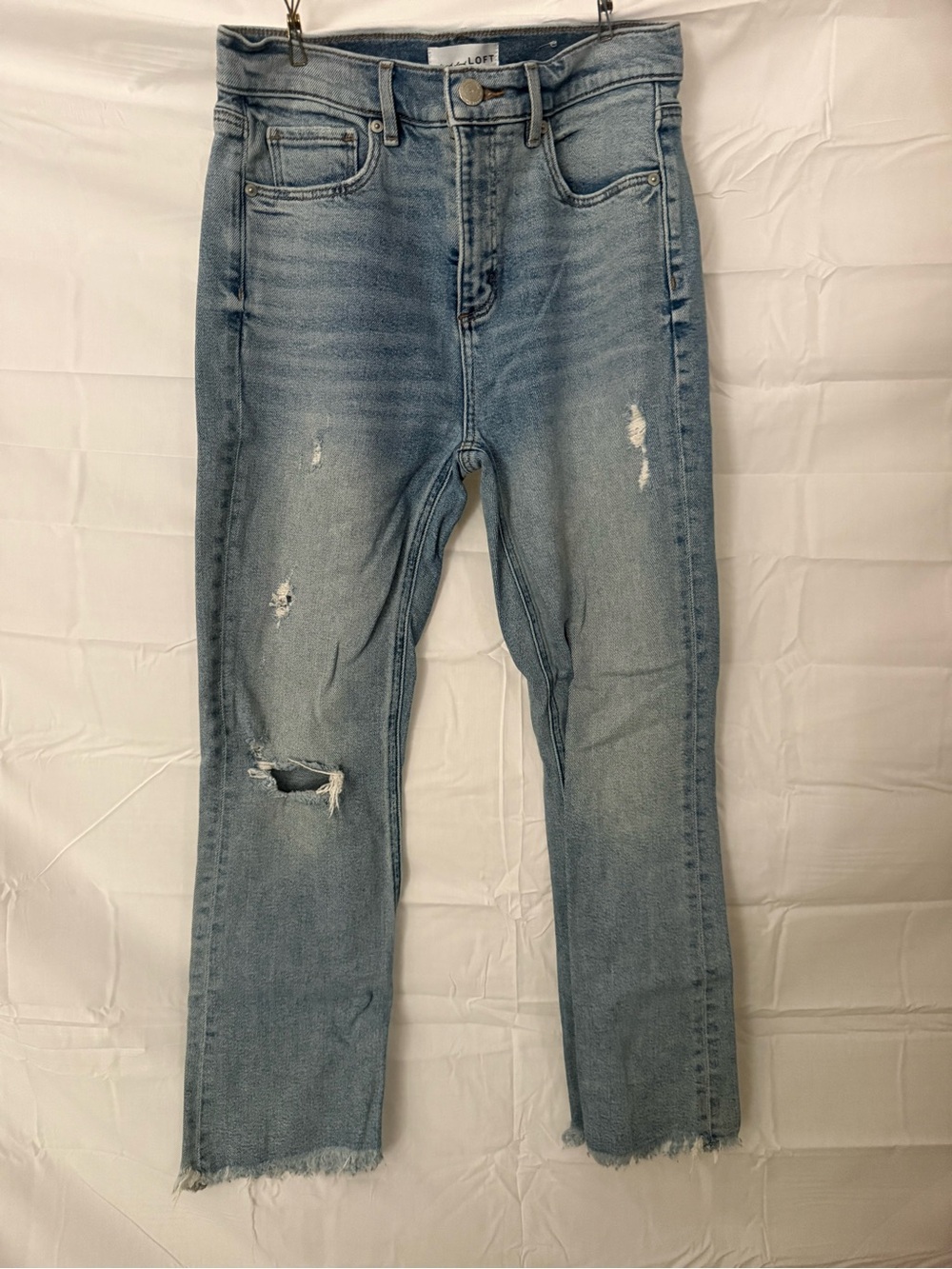 Light Blue Distressed Women’s Loft Jeans